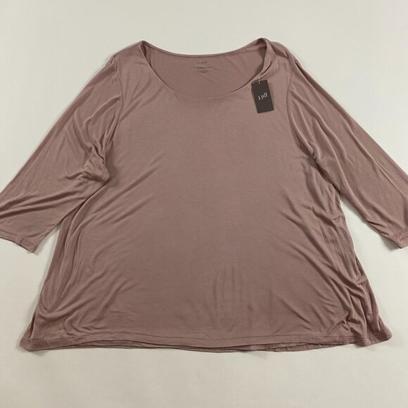 NEW J. Jill Pure Jill Elliptical Tee Fawn Womens Size 2X Supersoft 3/4 Sleeve - Picture 1 of 12